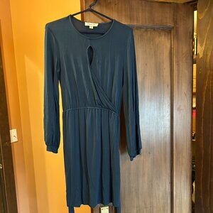 Amour Vert keyhole wrap dress, teal, size S